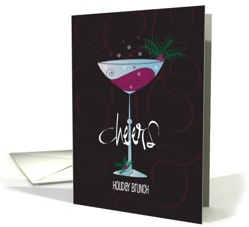Hand Lettered Cheers Christmas Brunch Invitation Pine... (1125588)