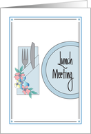 Hand Lettered Business Invitation to Lunch Meeting card
