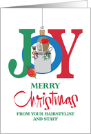 Happy Holiday Joy from your Hairstylist & Staff, with Beauty Supplies card
