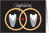 Wedding Congratulations for Gay Marriage Tuxedos and Rings card