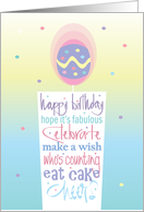 Hand Lettered Easter Birthday with Candle Full of Birthday Wishes card