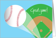 Baseball Congratulations for Great game, with Baseball Home Run card