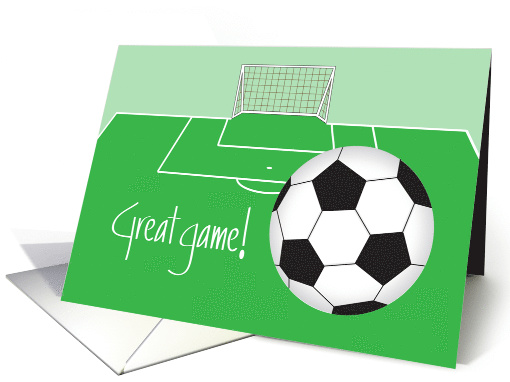 Soccer Congratulations, Great game with Black and White... (1132834)