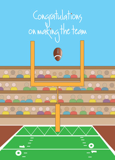 Congratulations on Making the Team, Football, Stadium and Goalpost