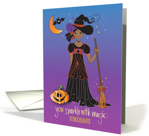Halloween for Sweet Witch Princess Granddaughter of Color card