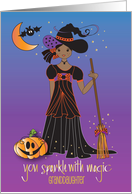 Halloween for Sweet Witch Princess Granddaughter of Color card