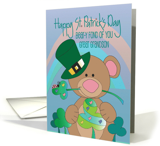 St. Patrick's Day for Great Grandson Shamrock Bear in... (1136160)