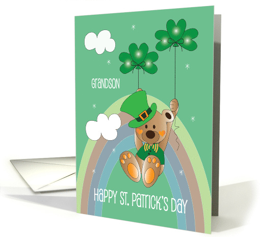 St. Patrick's Day Grandson Bear in Green Hat with... (1136162)