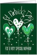 Hand Lettered St. Patrick’s Day for Nephew Trio of Shamrock Balloons card