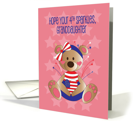4th of July for Granddaughter, Patriotic Bear with Stars... (1137286)