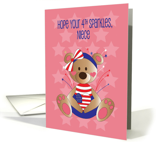 4th of July for Niece, Patriotic Bear Dressed for Holiday... (1137300)