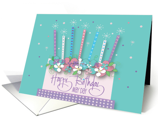 Happy May Day Birthday with Sparkling Floral Bouquet... (1137334)