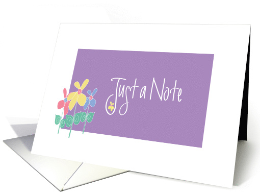 Just a Note, Hand Lettered Lavender Floral Blank Note card (1142770)