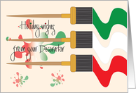 Christmas Holiday Wishes from Decorator, Paint and Brushes card
