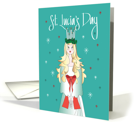 Hand Lettered St. Lucia's Day Girl with Halo Crown of... (1146990)
