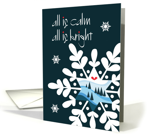 Hand Lettered All is Calm All is Bright Abstract... (1148474)