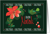 Buon Natale Italiano Flore Stella di Natale e Dall’Italia Buon Natale card