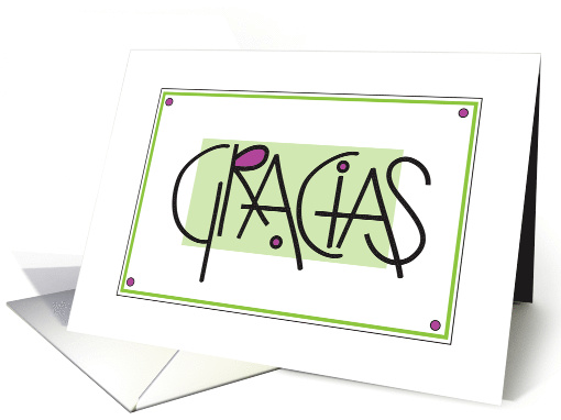 Nota de Gracias en Espaol Con Flores Narajas y Letras al Mano card