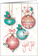 God Jul, med Julstjrna och Jrnek i handbokstver card