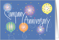 Hand Lettered Company Anniversary, Blank Note Card with Balloons card