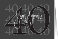 Hand Lettered 40th Year Employee Work Anniversary 40 Years of Service card