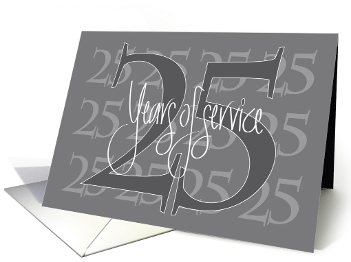Hand Lettered Business Employee Anniversary 25 Years of Service card