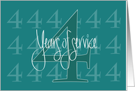 Hand Lettered 4th Employee Work Anniversary 4 Years of Service card