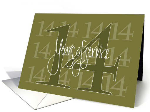 Hand Lettered 14th Year Employee Work Anniversary 14... (1156698)