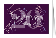 Hand Lettered Employee 20th Year Work Anniversary 20 Years Streamers card