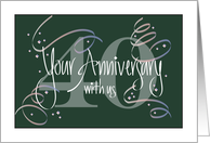 Hand Lettered Employee 40th Year Work Anniversary 40 Years Streamers card