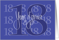 Hand Lettered Employee 18th Year Work Anniversary 18 Years of Service card