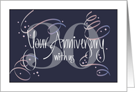 Hand Lettered Employee 30th Year Work Anniversary 30 Years Steamers card