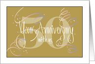 Hand Lettered Employee 50th Year Work Anniversary 50 Years Streamers card