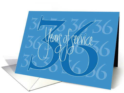 Hand Lettered Business Employee Anniversary 36 Years of Service card