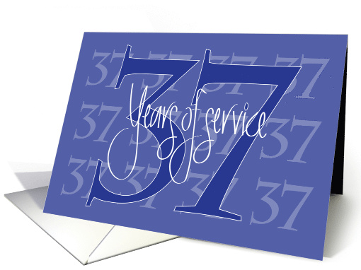 Hand Lettered 37th Work Anniversary 37 Years of Service Numbers card