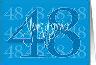 Hand Lettered Business Employee Anniversary 48 Years of Service card