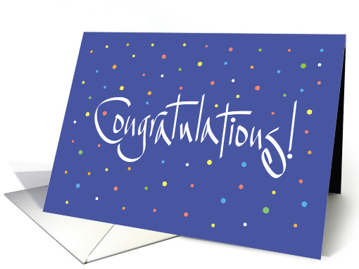 Business Congratulations with Hand Lettering & Colorful Confetti card