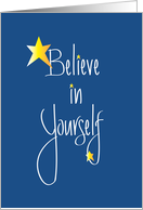 Believe in Yourself, Hand Lettering with Stars card