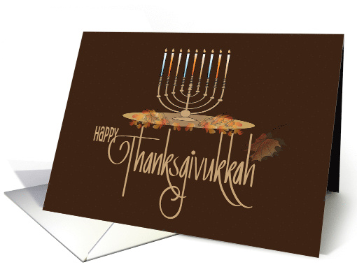 Hand Lettered Hanukkah Thanksgivukkah with Menorah and... (1160930)