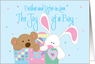 New Baby for Brother and Sister in Law, Joy of a Boy card