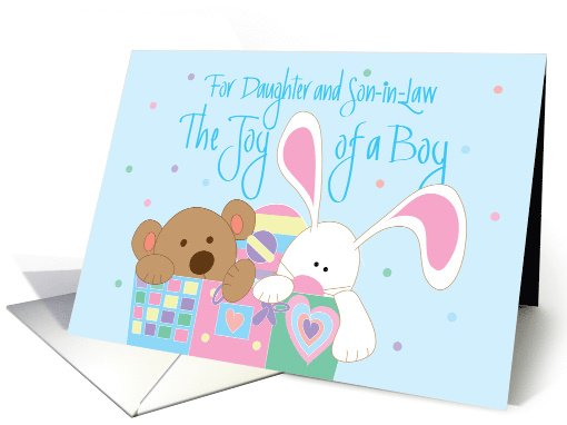 New Baby for Daughter and Son in Law, Joy of a Boy card (1162938)