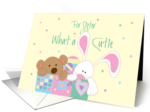 New Baby for Sister, with Toy box, Bear and Bunny card (1163006)