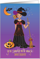 Halloween for Daughter You Sparkle with Magic Witch Gown Costume card