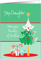 Christmas Magic for Step Daughter, Gifts Below Christmas Tree card