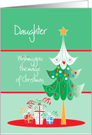 Christmas for Daughter, Decorated Tree with Gifts Below card