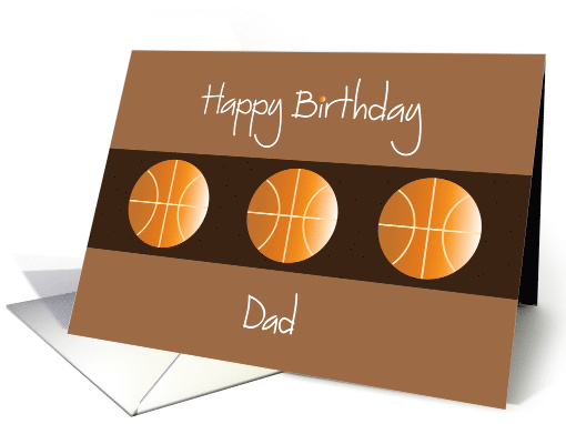 Birthday for Dad, Trio of Basketballs on Brown card (1169000)