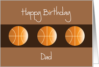 Birthday for Dad, Trio of Basketballs on Brown card