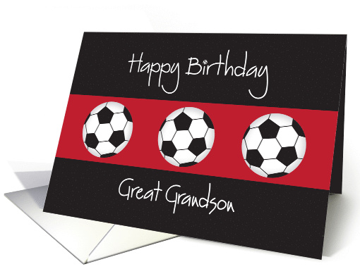 Birthday for Great Grandson, Trio of Soccer Balls on... (1169194)