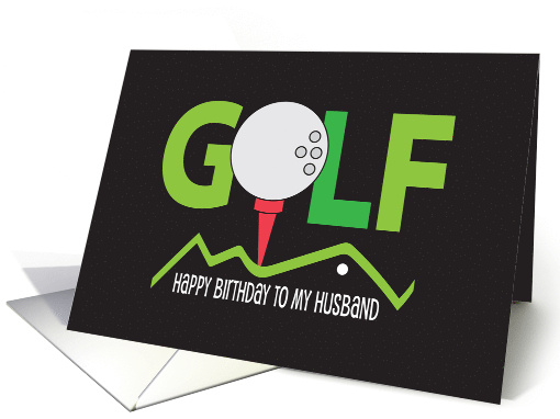 Birthday for Golfing Husband Golf Ball on Red Tee with... (1169244)