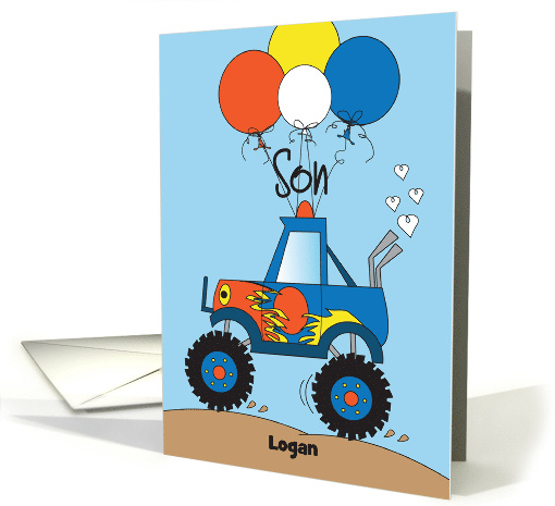 Birthday for Son with Colorful Custom Name Monster Truck... (1170266)